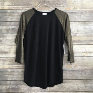 Lularoe | Black Body + Gold Shimmer Sleeve Randy